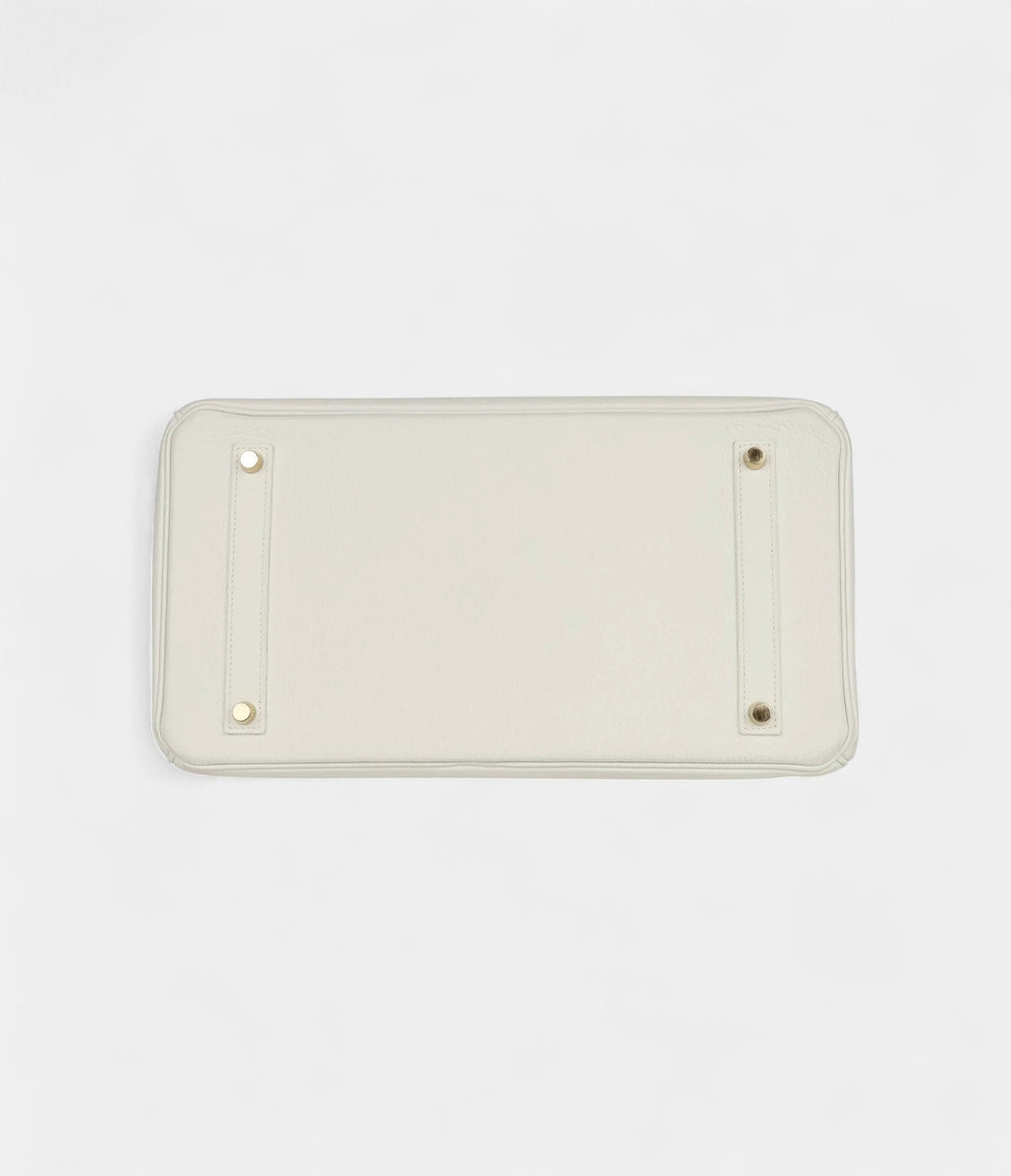 HM BK 35 White Leather Clemence Hardware