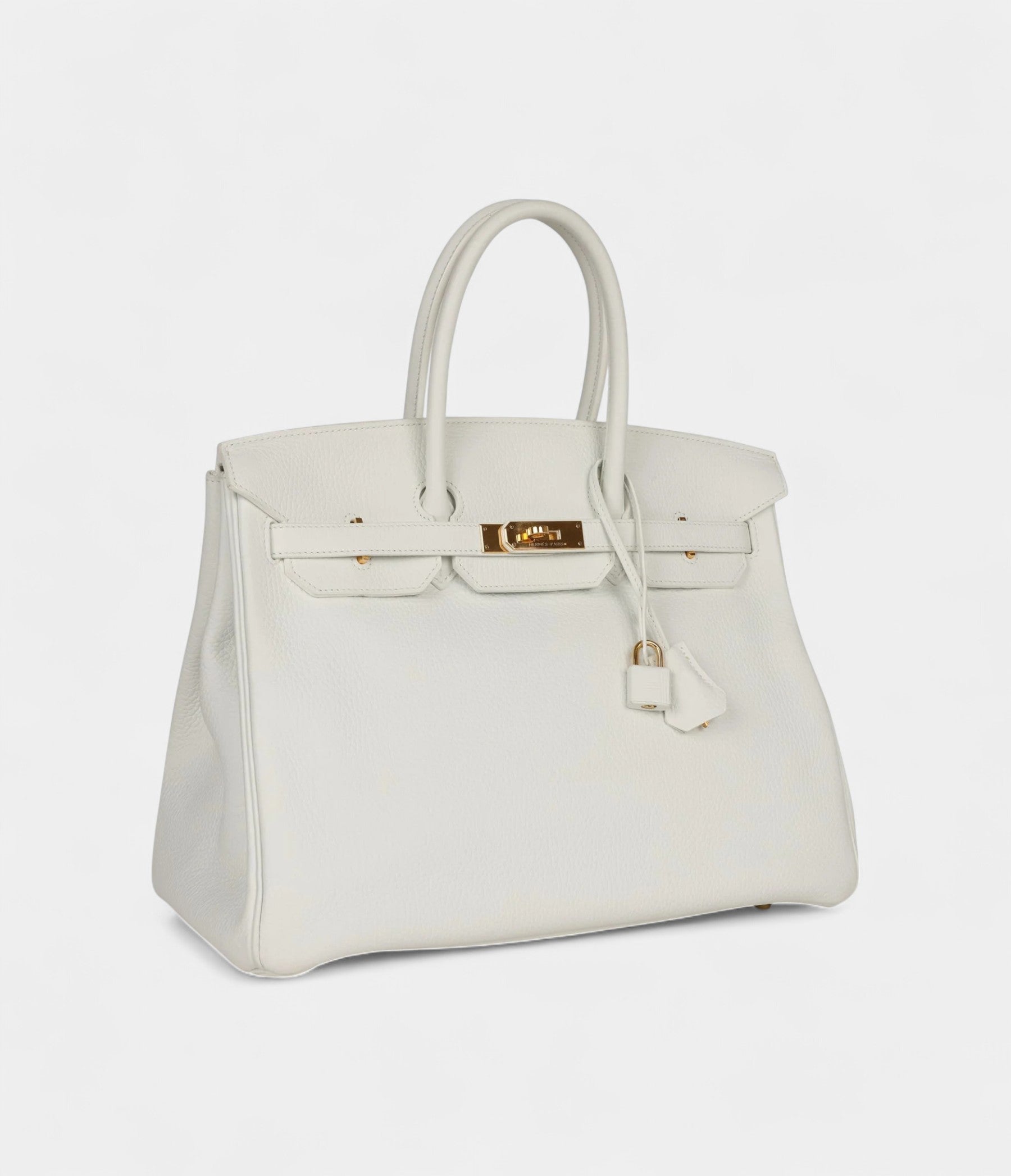 HM BK 35 White Leather Clemence Hardware