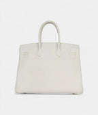 HM BK 35 White Leather Clemence Hardware