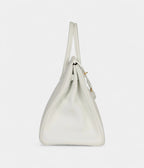 HM BK 35 White Leather Clemence Hardware