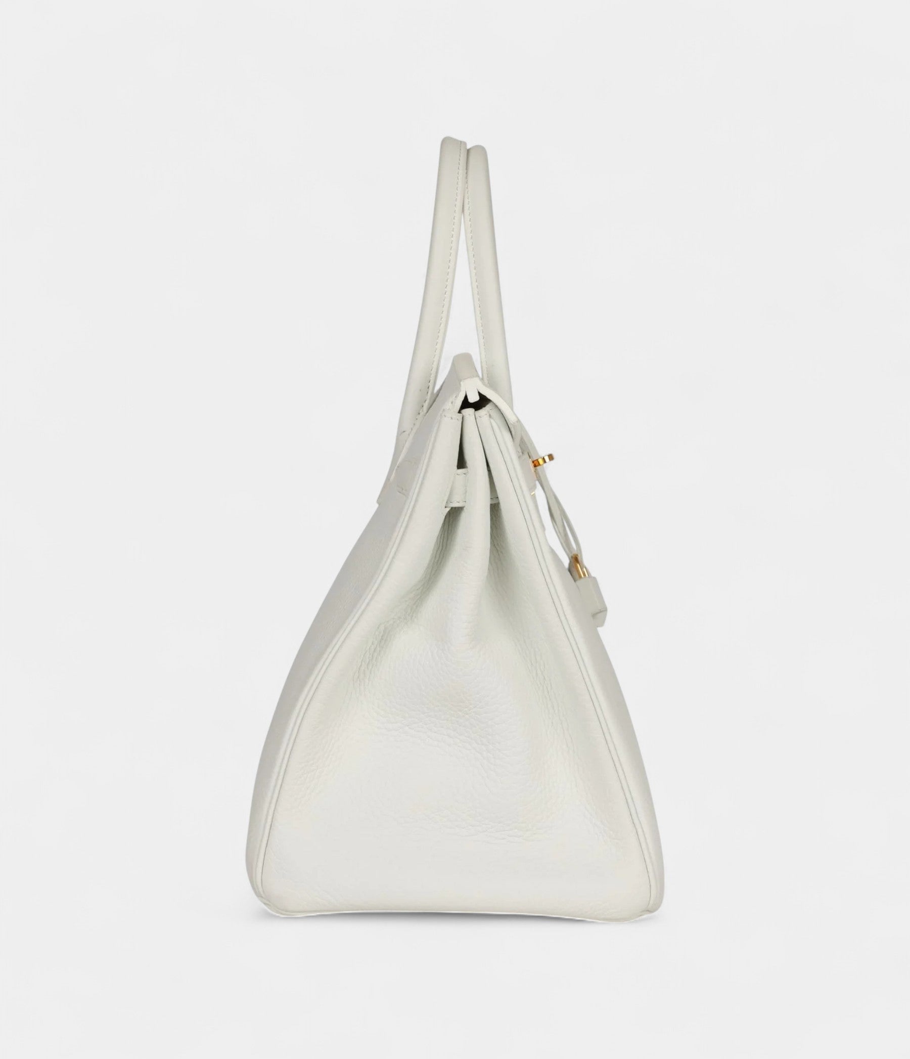HM BK 35 White Leather Clemence Hardware