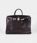 HM BK 40 Black Matte Crocodile Porosus Palladium Hardware