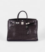 HM BK 40 Black Matte Crocodile Porosus Palladium Hardware