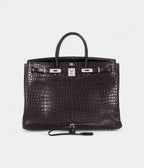 HM BK 40 Black Matte Crocodile Porosus Palladium Hardware