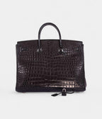 HM BK 40 Black Matte Crocodile Porosus Palladium Hardware