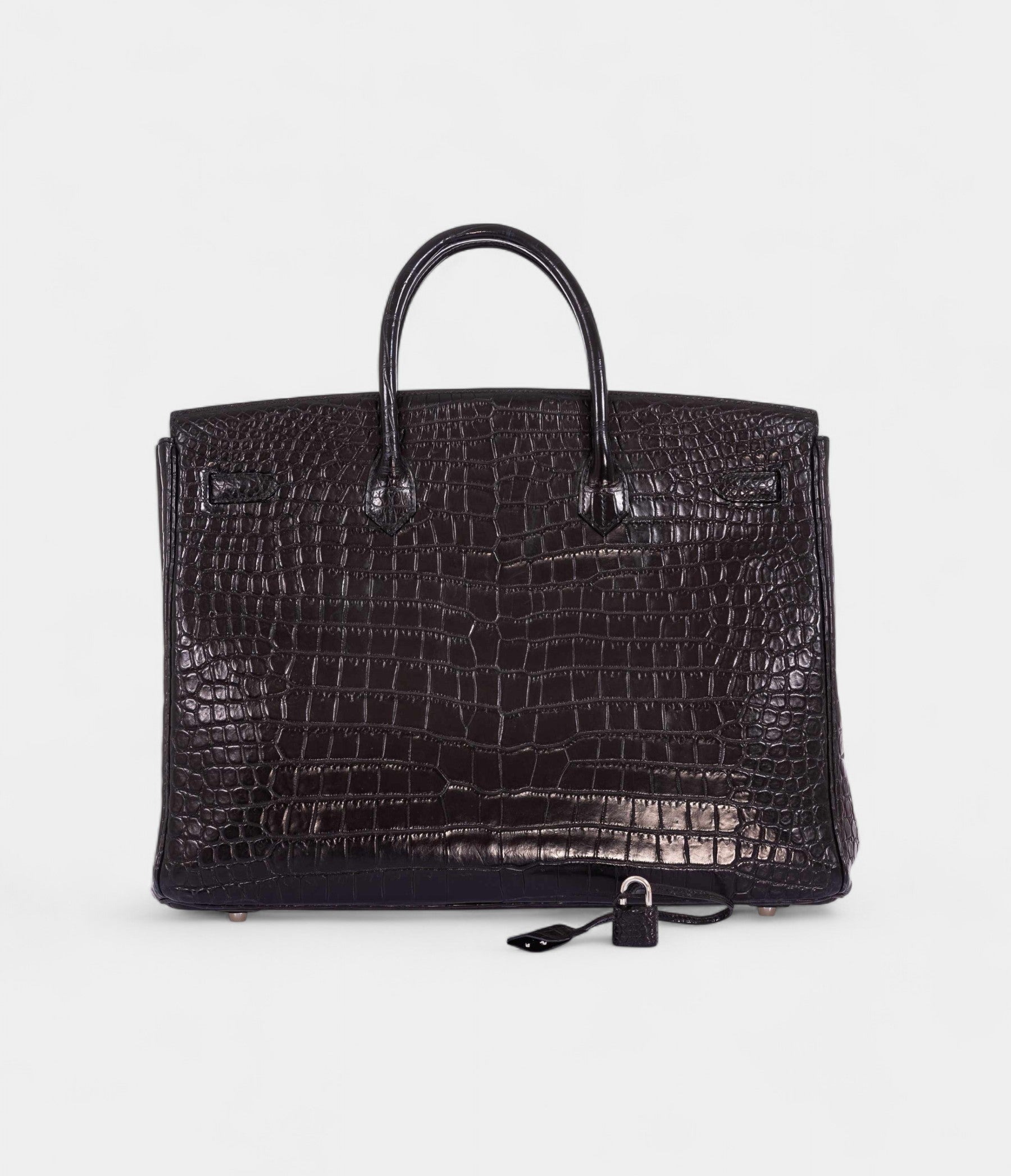 HM BK 40 Black Matte Crocodile Porosus Palladium Hardware