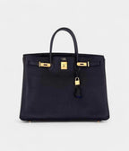 HM BK 40 Black With Bleu Electric Interior Togo Gold Hardware