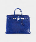 HM BK 40 Blue Electric Crocodile Porosus Palladium Hardware