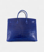 HM BK 40 Blue Electric Crocodile Porosus Palladium Hardware