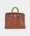 HM BK 40 Noisette Chevre Leather Beige Ostrich Palladium Hardware