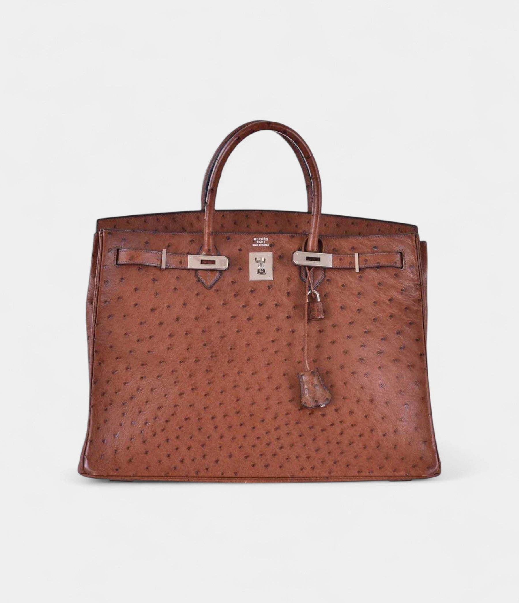 HM BK 40 Noisette Chevre Leather Beige Ostrich Palladium Hardware