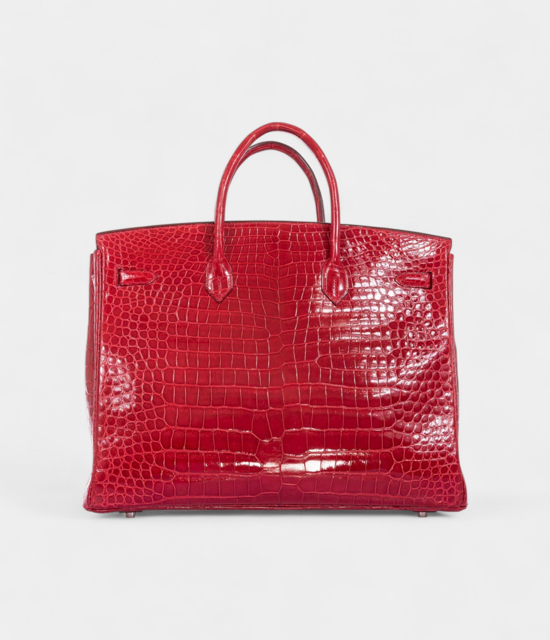 HM BK 40 Red Braise Porosus Crocodile Palladium Hardware
