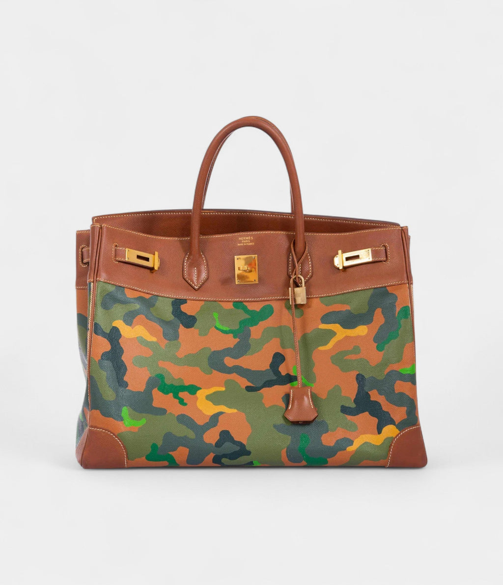 HM BK 40 Toile Epsom Camouflage Gold Hardware