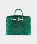 HM BK 40 Vert Emerald Porosus Crocodile Palladium Hardware