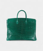 HM BK 40 Vert Emerald Porosus Crocodile Palladium Hardware