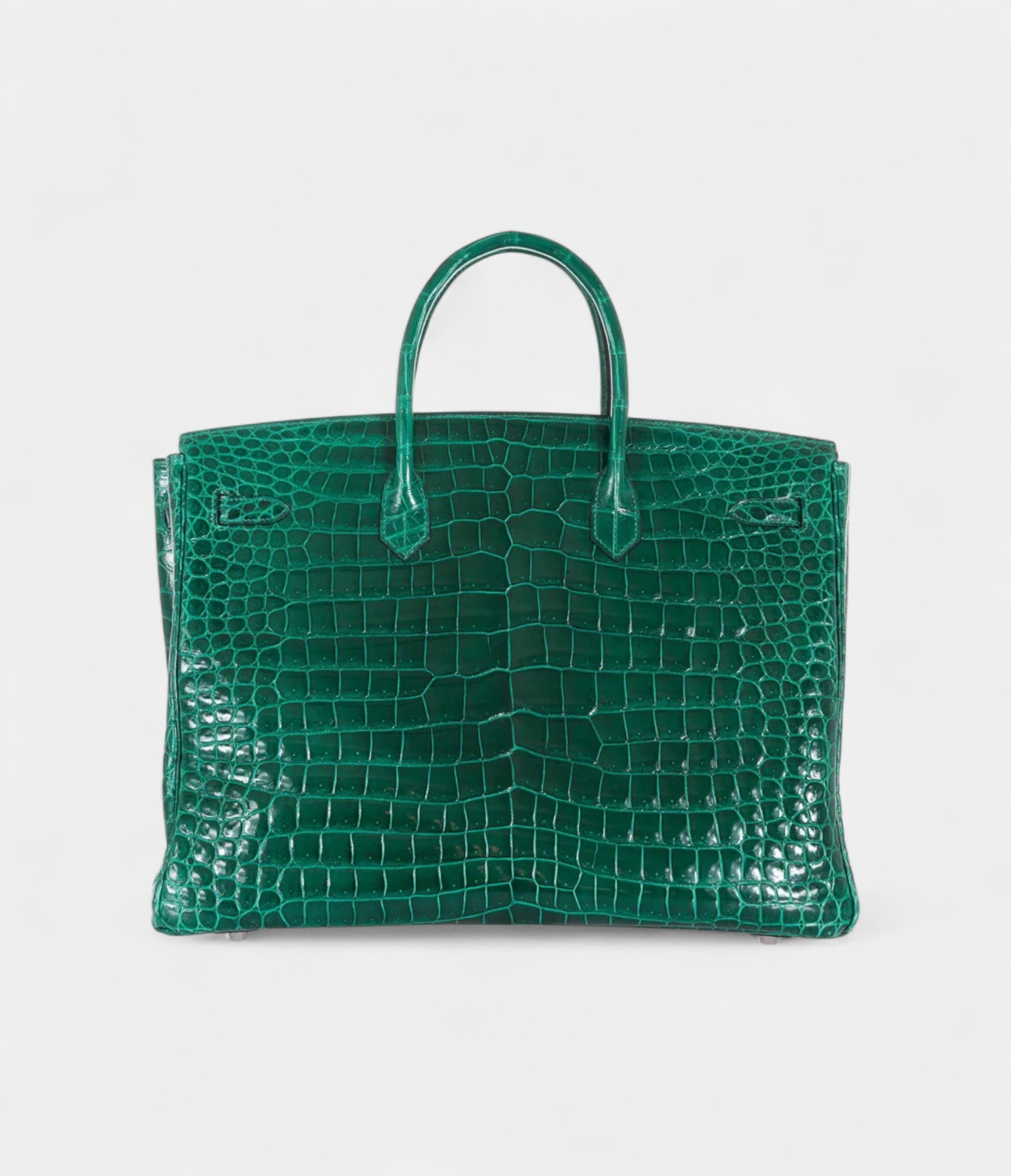 HM BK 40 Vert Emerald Porosus Crocodile Palladium Hardware