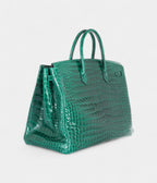 HM BK 40 Vert Emerald Porosus Crocodile Palladium Hardware
