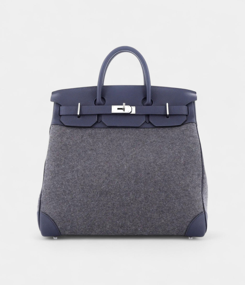 Hermes BK 40 Wool Tote Grey Bag