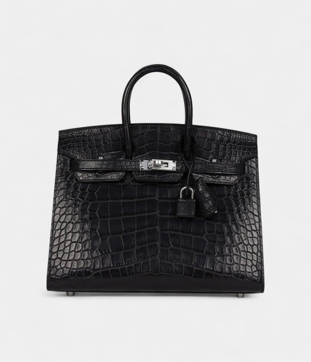 HM BK Sellier 25 Black Matte Alligator Palladium Hardware