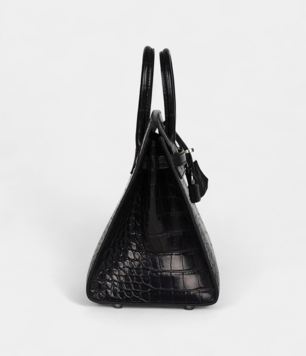 HM BK Sellier 25 Black Matte Alligator Palladium Hardware