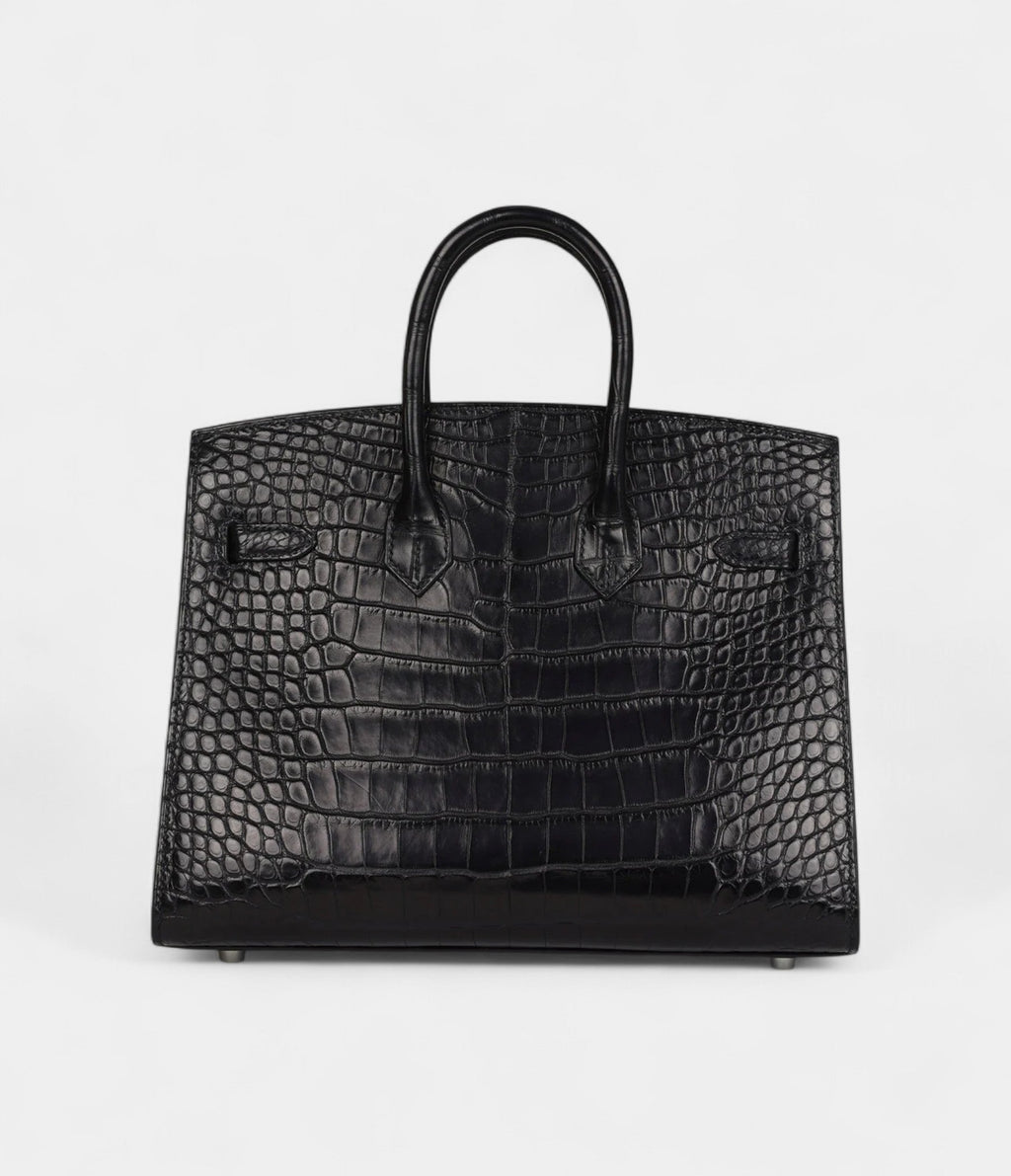 HM BK Sellier 25 Black Matte Alligator Palladium Hardware