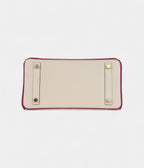 HM BK Sellier 25 Craie and Rose Pourpre Epsom Brushed Gold Hardware
