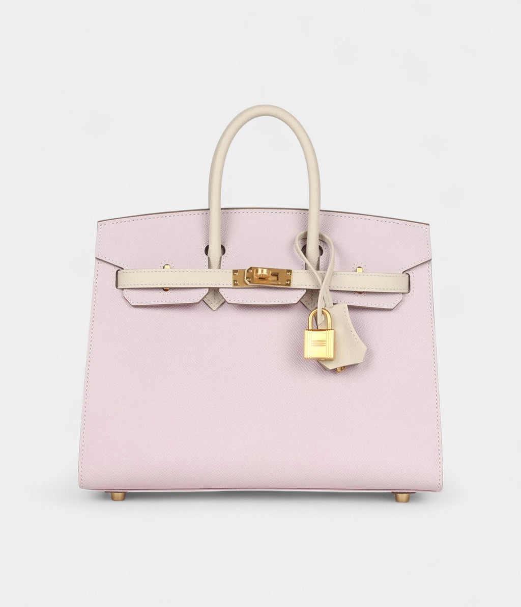 HM BK Sellier 25 Mauve Pale and Craie Epsom Brushed Gold Hardware