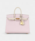 HM BK Sellier 25 Mauve Pale and Craie Epsom Brushed Gold Hardware