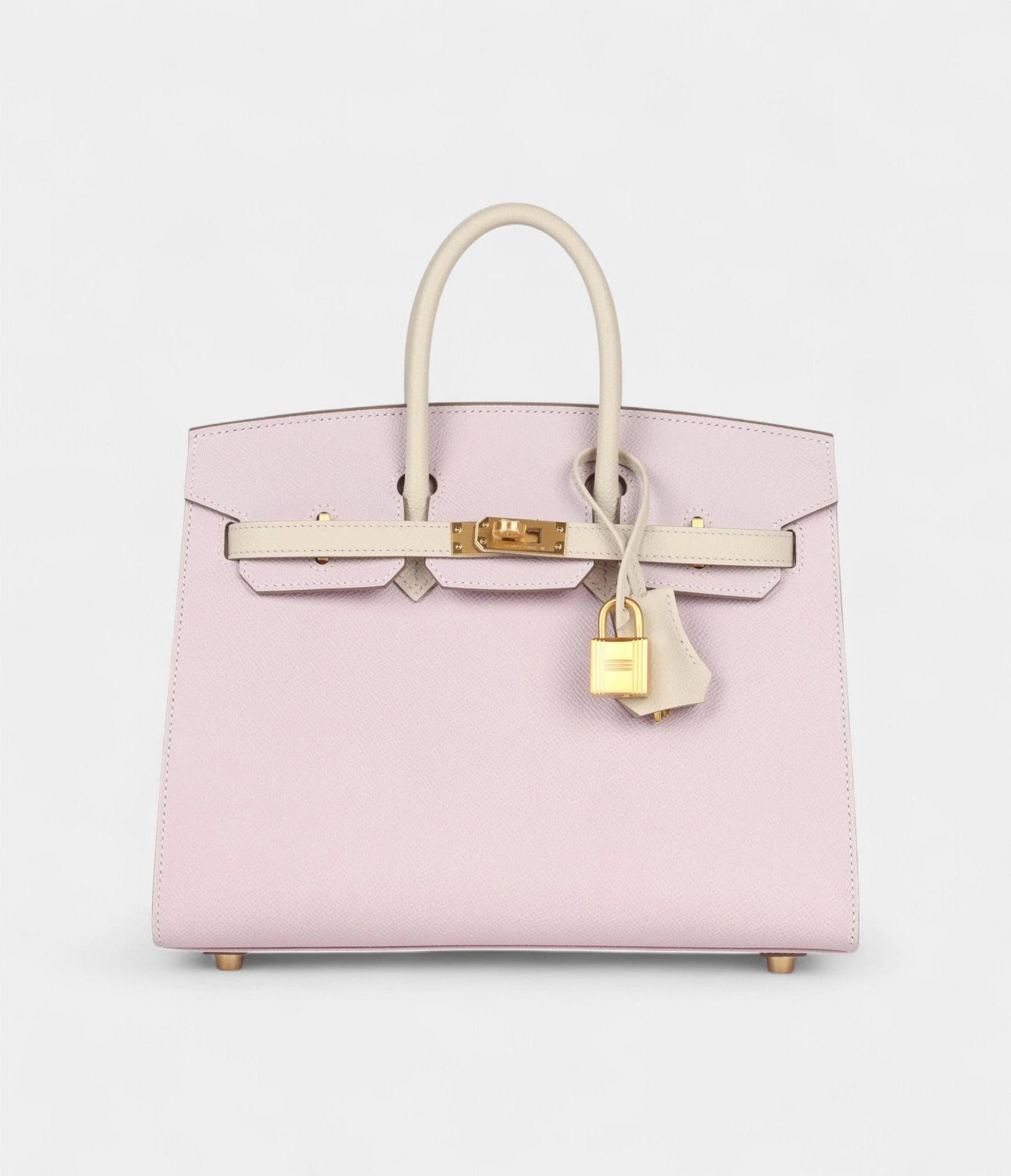 HM BK Sellier 25 Mauve Pale and Craie Epsom Brushed Gold Hardware