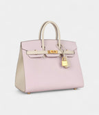 HM BK Sellier 25 Mauve Pale and Craie Epsom Brushed Gold Hardware