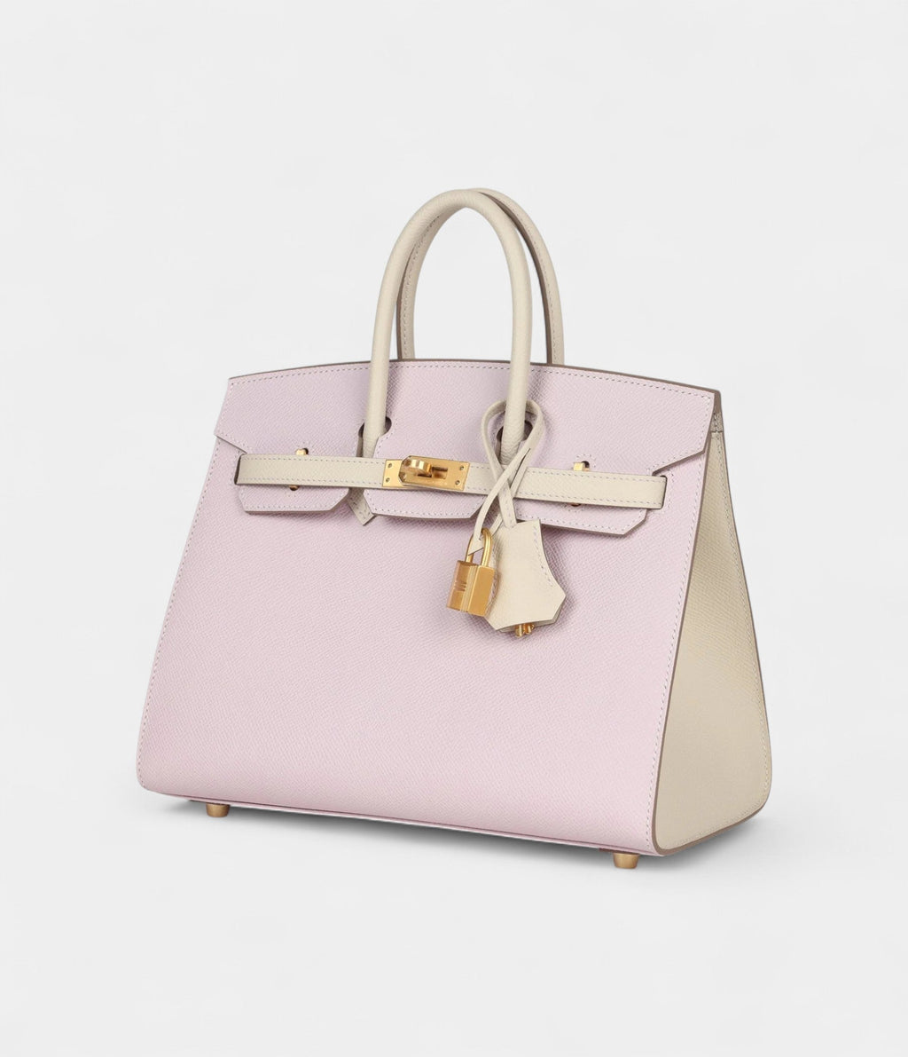 HM BK Sellier 25 Mauve Pale and Craie Epsom Brushed Gold Hardware