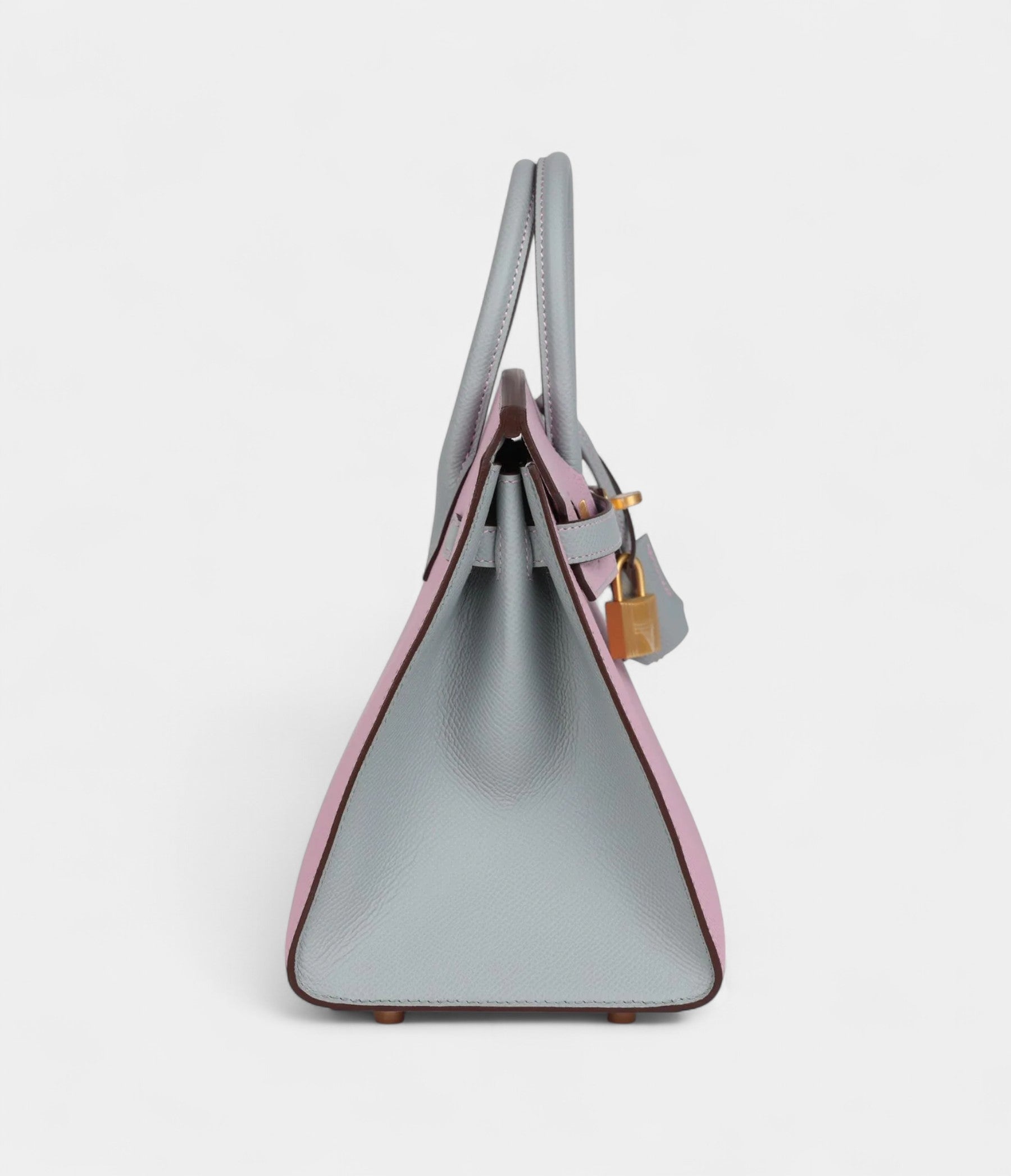 HM BK Sellier 25 Mauve Sylvestre and Bleu Glacier Epsom Brushed Gold Hardware