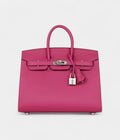 HM BK Sellier 25 Rose Pourpre Veau Madame Palladium Hardware