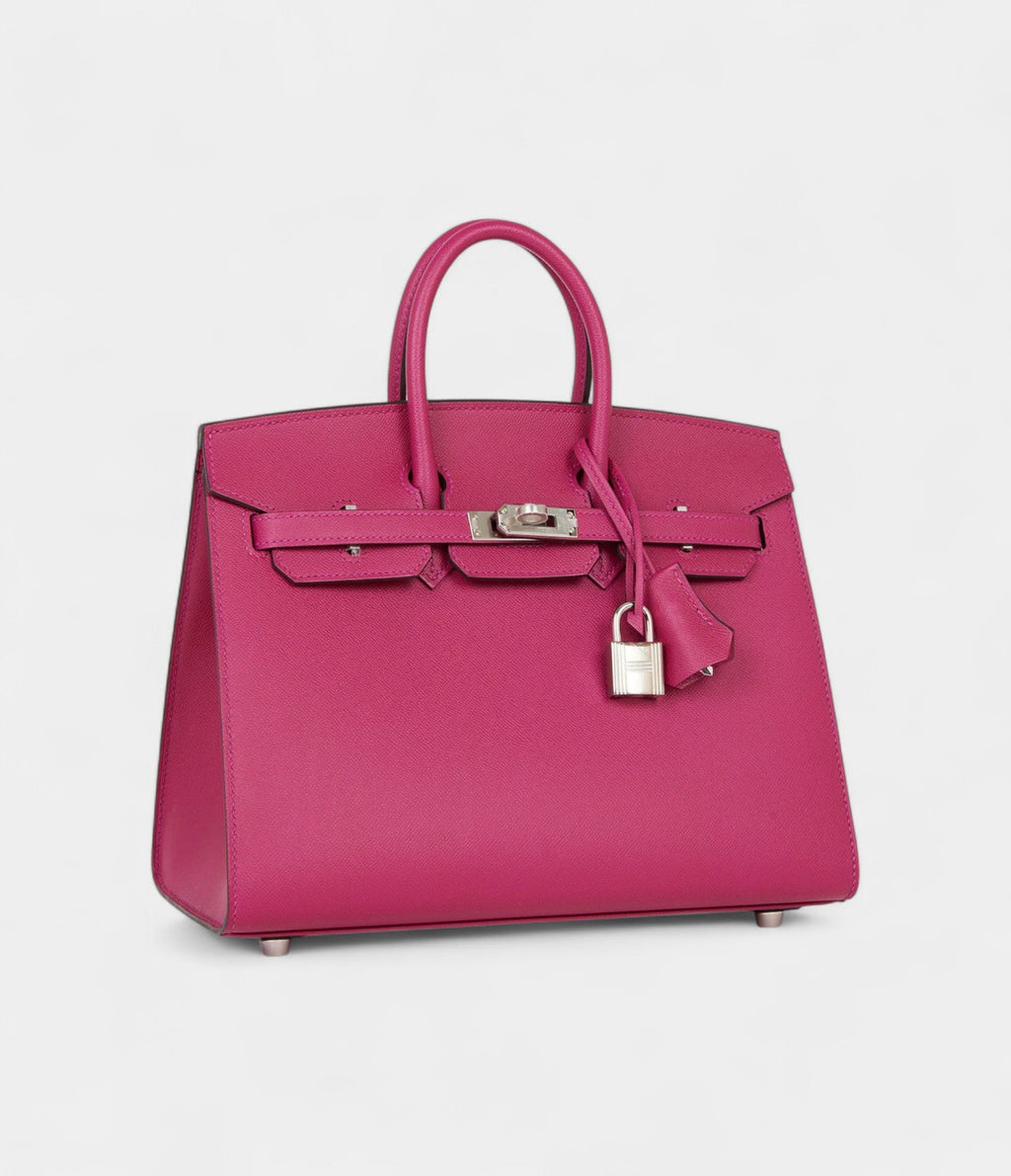 HM BK Sellier 25 Rose Pourpre Veau Madame Palladium Hardware