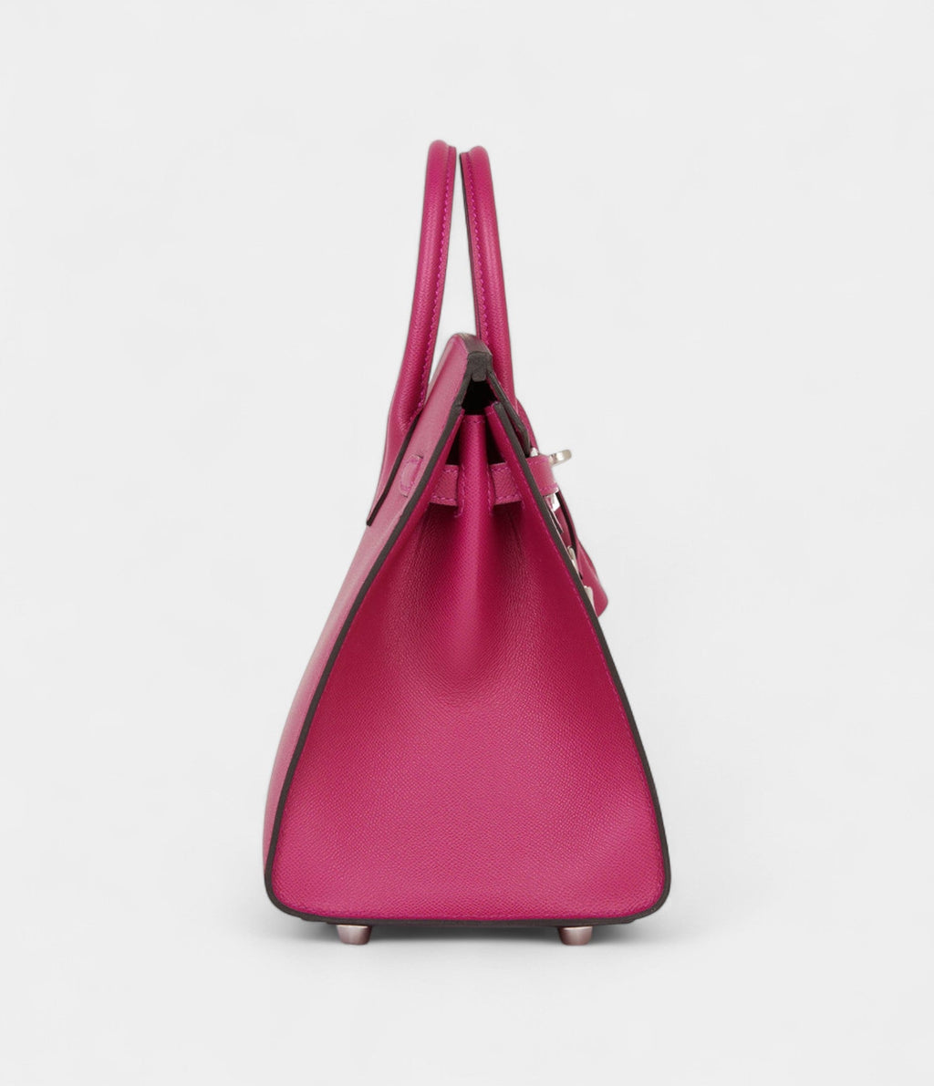 HM BK Sellier 25 Rose Pourpre Veau Madame Palladium Hardware