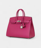 HM BK Sellier 25 Rose Pourpre Veau Madame Palladium Hardware