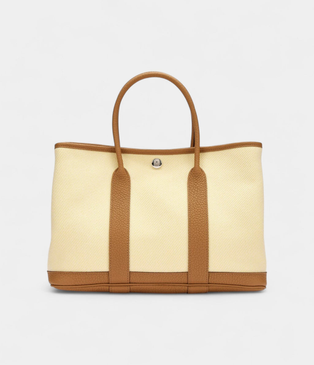 HMBiscuit Negonda and Écru Twill H Canvas Verso Garden Party 30 TPM Palladium Hardware