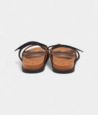 Hermes Black/Brown Leather Chypre Sandals 44 EU