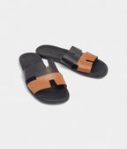 Hermes Black/Brown Leather Izmir Sandals 42 EU
