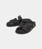 Hermes Black Leather Chypre Sandals 37 EU