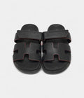 Hermes Black Leather Chypre Sandals 37 EU
