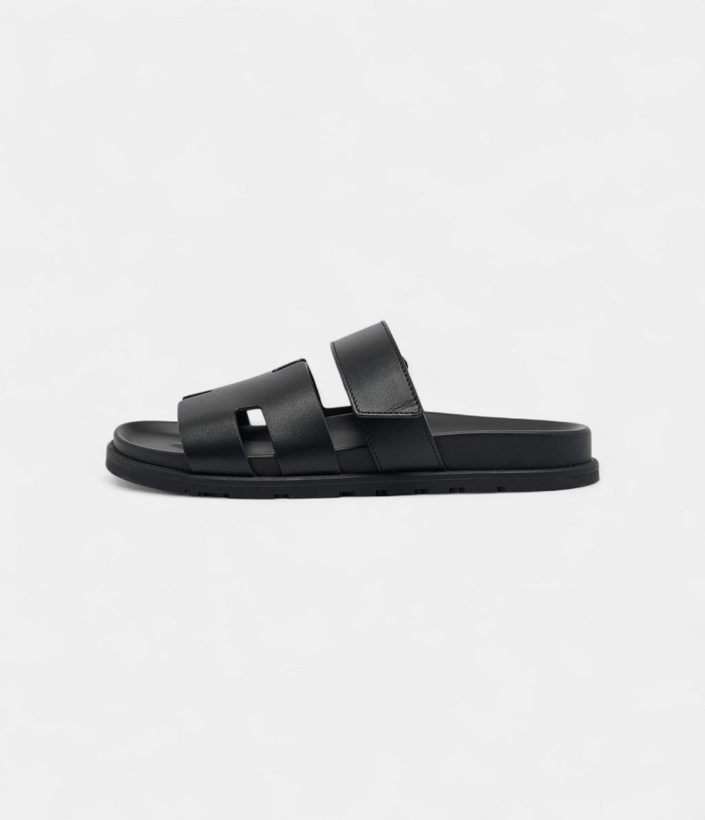 HMBlack Leather Chypre Sandals 41 EU