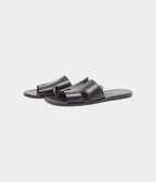Hermes Black Leather Izmir Sandals 41 EU
