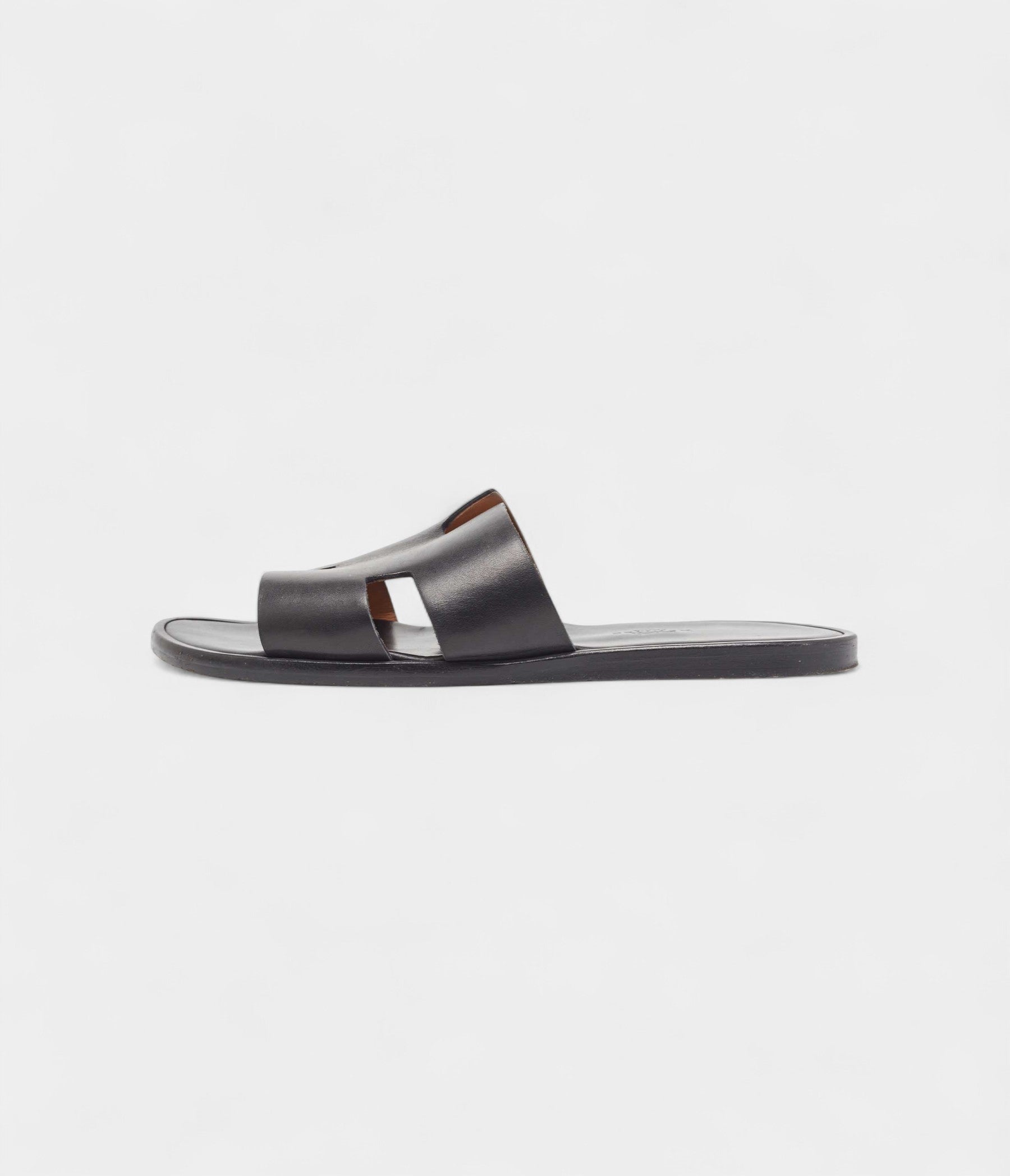 Hermes Black Leather Izmir Sandals 41 EU