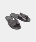 Hermes Black Leather Izmir Sandals 41 EU