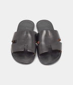 Hermes Black Leather Izmir Sandals 41 EU