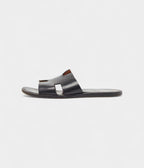 Hermes Black Leather Izmir Sandals 43 EU