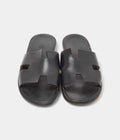 Hermes Black Leather Izmir Sandals 43 EU