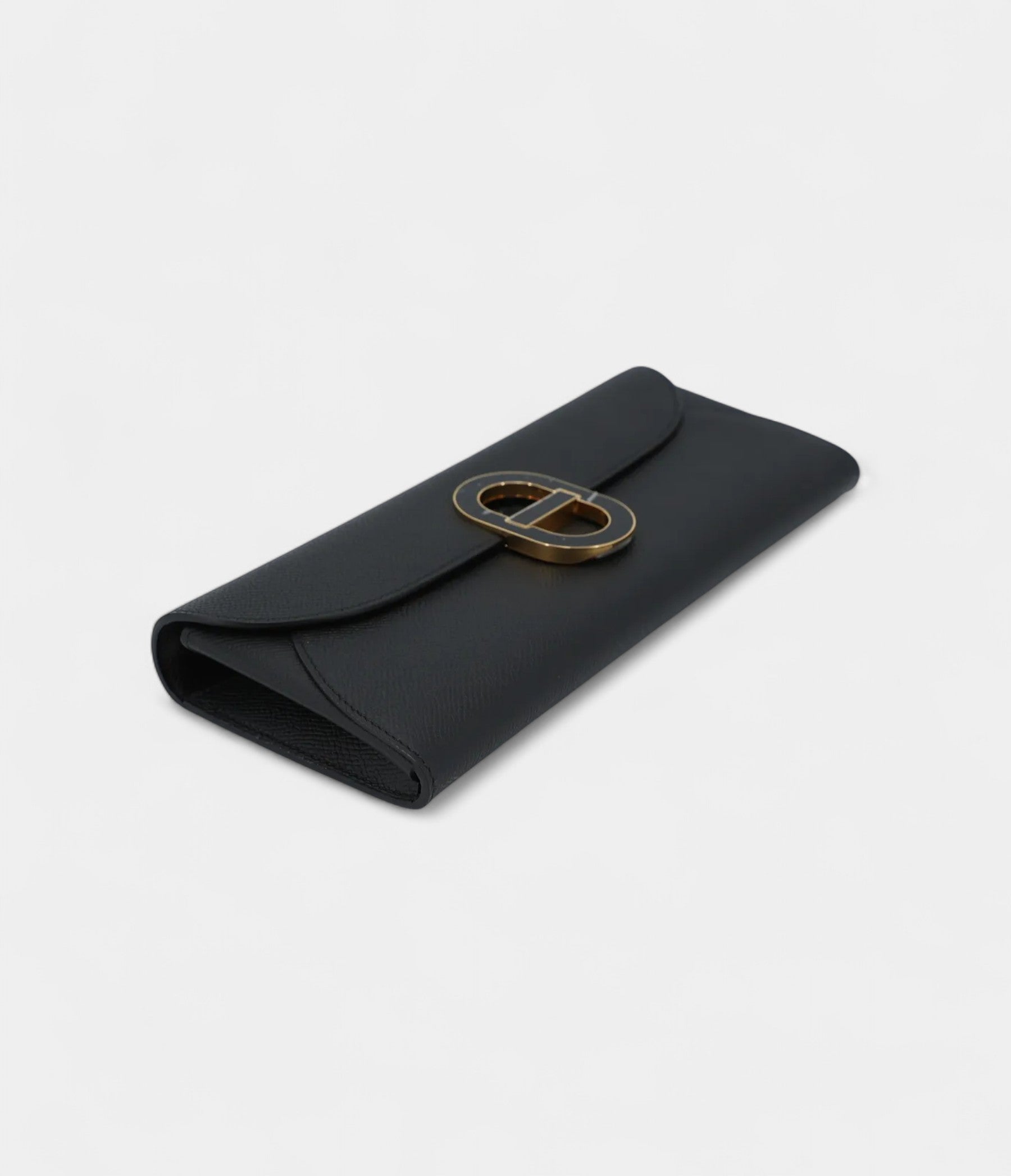 HERMÈS Maillon To Go wallet Black Epsom Enamel hardware
