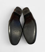 HMBlack Leather Oz Mules with Palladium Hardware